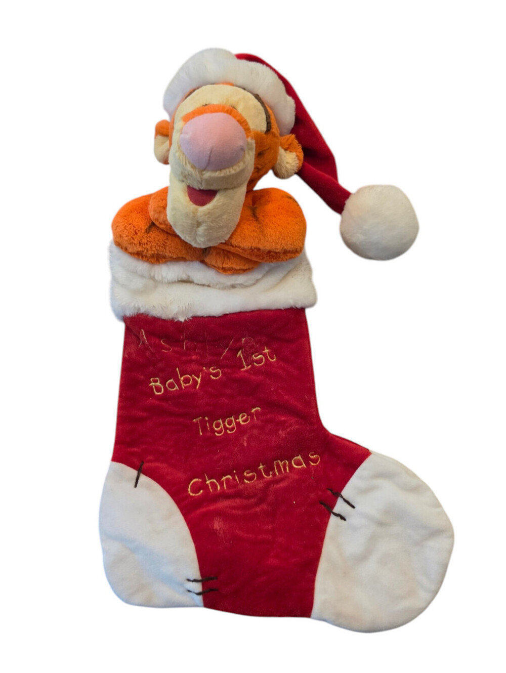 Disney Tigger Christmas Stocking Plush 3D Holiday Sock Winnie The Poohs Friend